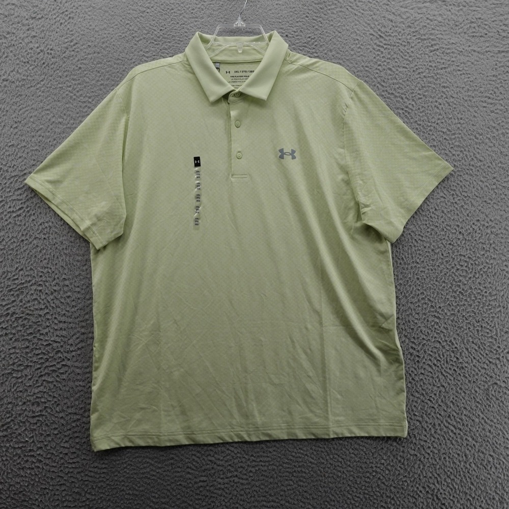 Under Armour Playoff Golf Polo Loose Fit 2XL Green‎ Jacquard Men UPF 40 NEW